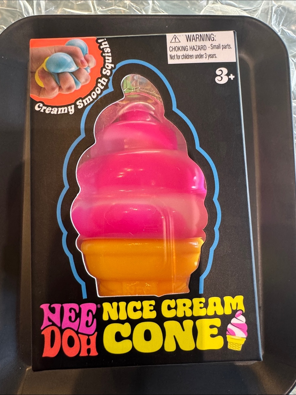 Nee Doh Pink & Orange Nice Cream Cone Squishy Toy